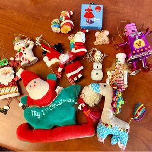 Lot of Colorful Christmas Ornaments